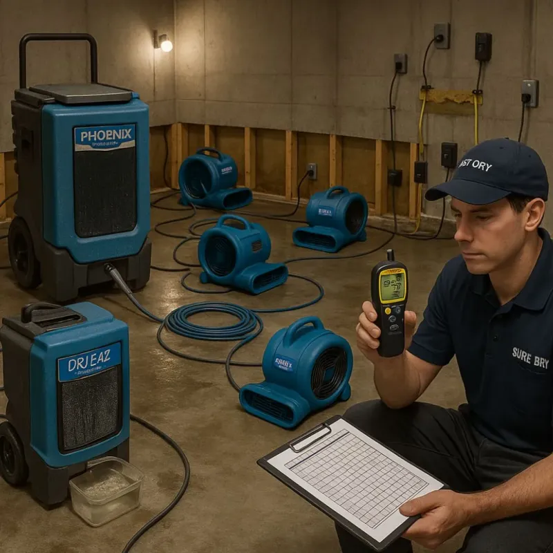 Structural Drying and Dehumidification process in Francestown, NH